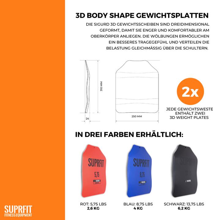 Image du produit Suprfit Gilet lesté Sigurd 3D (2 x 2,6 kg)