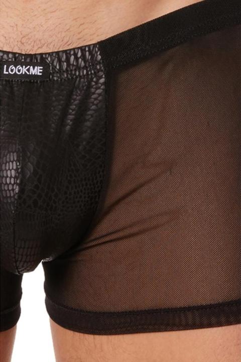 Produktbild Look Me schwarzer Herren Boxer Short Lack und Leder (S)
