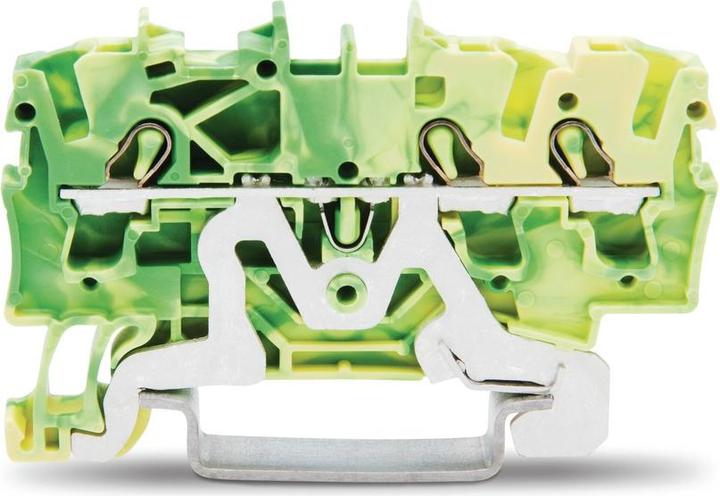 Produktbild Wago DIN-Schienenklemme 3 x 2,5 mm2 grün/gelb