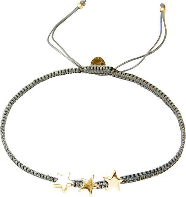 Immagine prodotto Leyda Bracciale a stella (21 cm, Argento 925, placcato oro 750 / oro 18 K, Cotone)