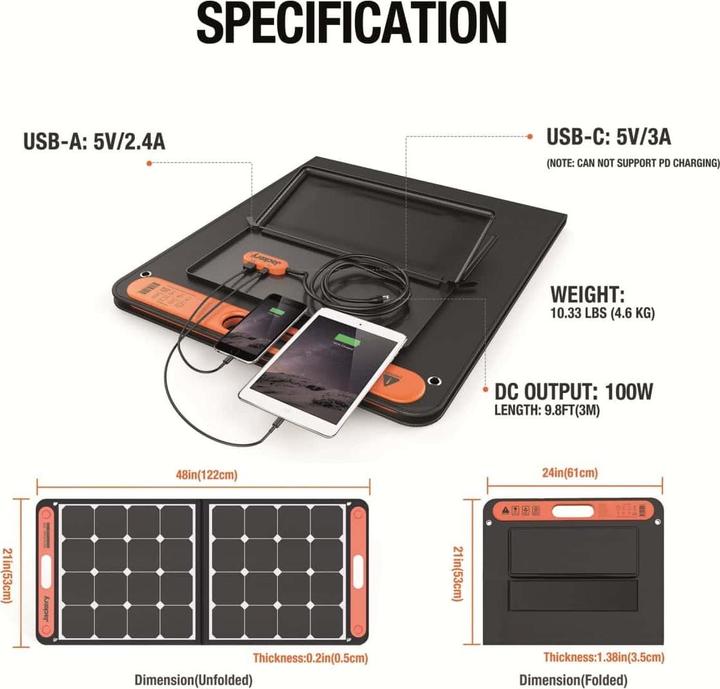 Actual product image Jackery SolarSaga (100 W, 4.69 kg)