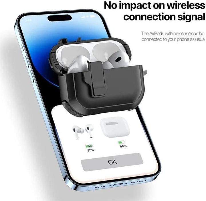Actual product image Dux Ducis Headphone case - AirPods 4 PECP Series PC+TPU Cover with Hook Black (Charging case cover)