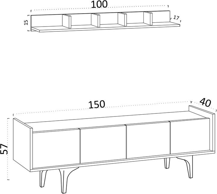 Image du produit Kalune Design Antoine (150 x 40 x 57 cm)