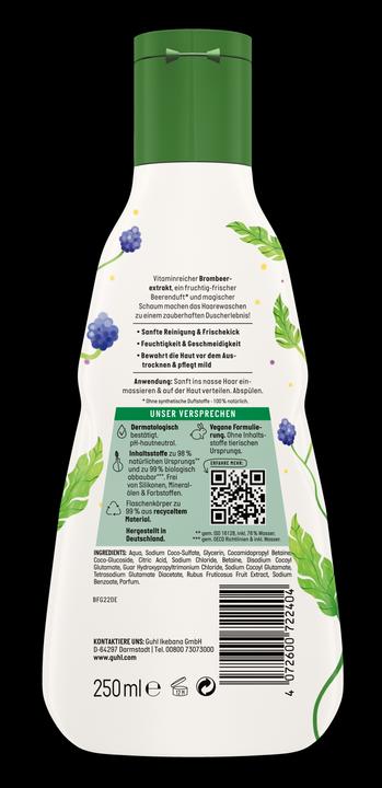 Actual product image Guhl Kids 2in1 Shampoo, Duschgel Brombeerextrakt (250 ml, Liquid shampoo)