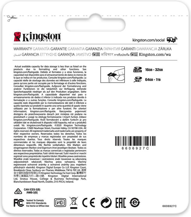 Image du produit Kingston Canvas Select Plus (128 Go, SDXC, U3, UHS-I)