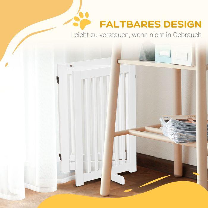 Produktbild Swisshandel24 Absperrgitter Holz Freistehendes Schutzgitter für Hunde Verstellbares Hundegitter Treppengitter mit (1.50 cm)