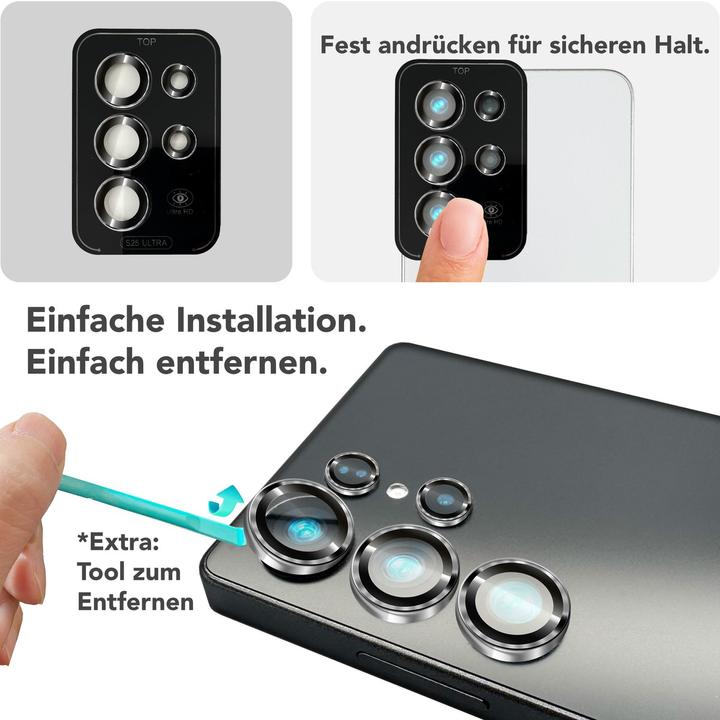 Produktbild Nalia Focus.Pro CLX - Kameraschutz Linsenglas Reflexionsfrei - Camera Lens Protector (1 Stück, Samsung Galaxy S25 Ultra)