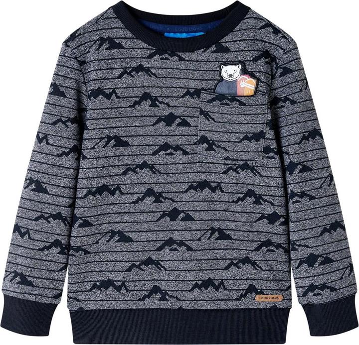 VidaXL Kinder-Sweatshirt Marineblau Melange 116,Material: 50 (116)