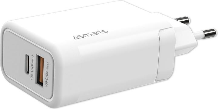 Actual product image 4smarts USB Wall Charger VoltPlug PD+QC 45W GaN USB-C / USB-C White (45 W)