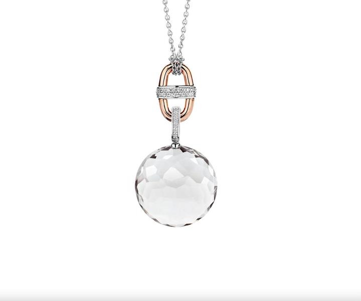 Immagine prodotto Ti Sento Milano Collana con ciondolo e cristallo placcato oro rosa 3912ZY/45 (Argento 925, 48 cm)