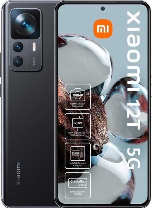 Image du produit Xiaomi 12T (128 Go, Noir, 6.67", Double SIM, 108 Mpx, 5G)