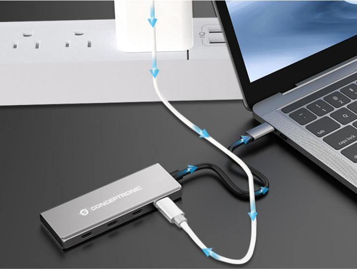 Produktbild Conceptronic 4 Port USB-Hub (USB-C, 4 Ports)