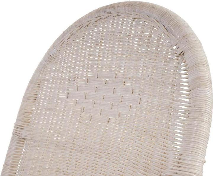 Produktbild Mendler Schaukelstuhl, Schwingsessel Rattansessel, weiss - Auflage grün