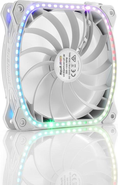Actual product image Enermax PC Fan SquA RGB White 3-Pack with RGB Control Box (120 mm, 3 x)