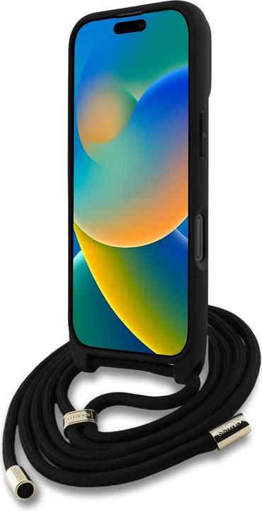Produktbild Guess 4G Big Logo Cord Stap Crossbody für Apple iPhone 16 Pro - black (Apple iPhone 16 Pro)