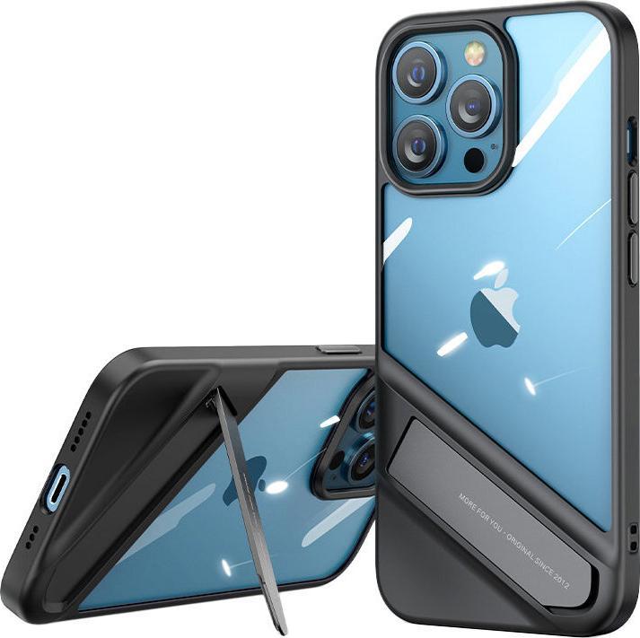 Actual product image Ugreen Fusion Kickstand Case iPhone 13 Pro Hard Cover with Gel Frame and Stand black (90153) (Apple iPhone 13 Pro)