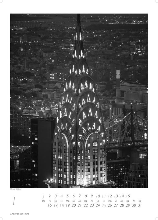 Actual product image New York schwarz-weiss 2026 L 59x42cm (No binding, German)