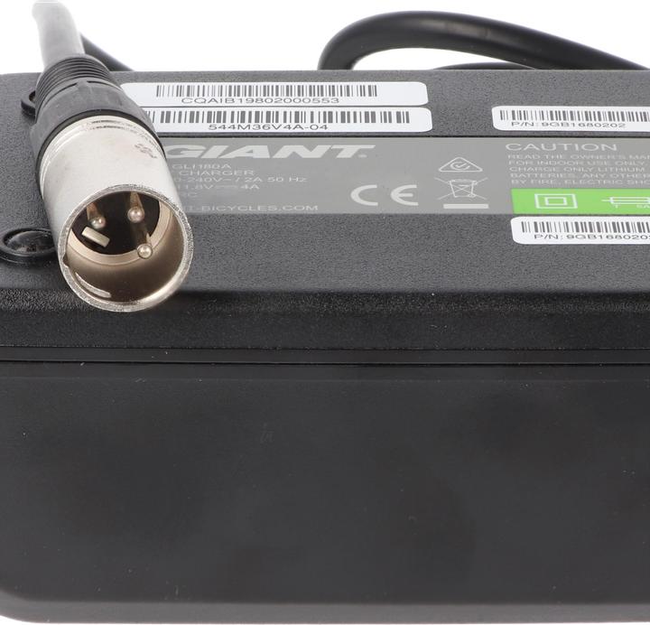 Actual product image Giant XLR 3polig Schnellladegerät 36V 4A XLR 3-polig / CAN-Bus 544M36V4AGLI180-10V 9gb1680202 (E-bike charger)