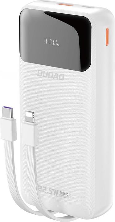 Produktbild Dudao K15Pro 20000mAh 22.5Watt 2x cable White (20000 mAh, 22.50 W, 22.50 Wh)