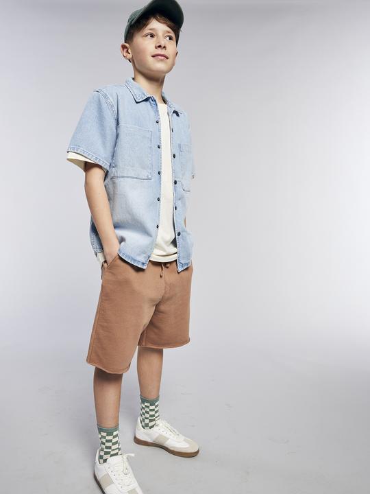 Jonen Jungen Kurzarm-Hemd aus Light-Denim