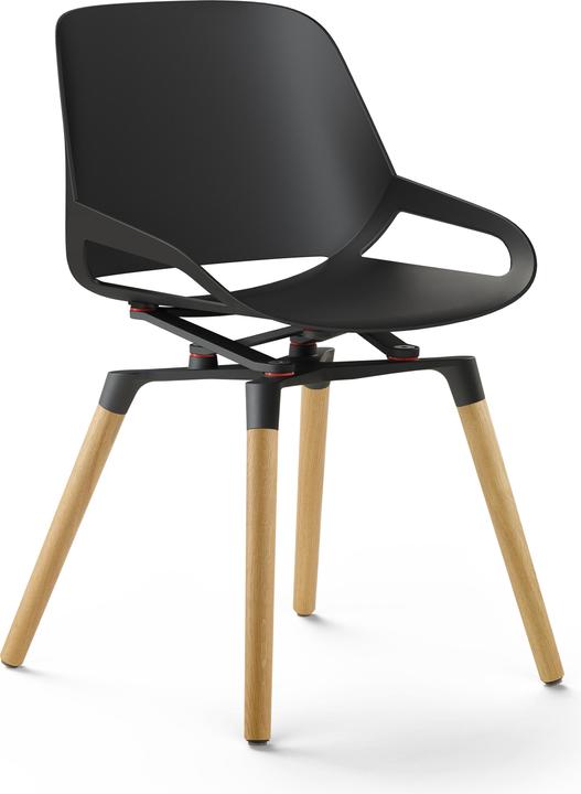 Aeris Numo Chair, black seat and oak legs