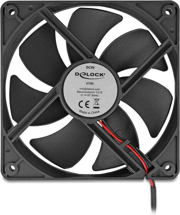 Actual product image Delock Axiallüfter 5 V DC, 120 x 120 x 25 mm schwarz (120 mm, 1 x)