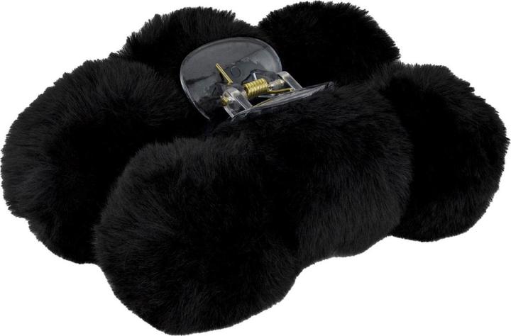 Trisa Hair - Fake Fur Hair Clip Pompoms Black (1 Stk.)