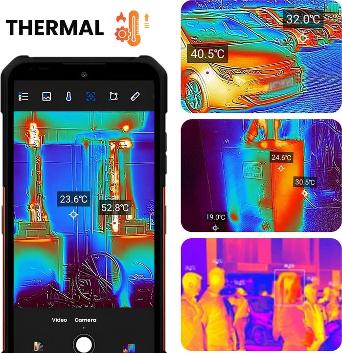 Produktbild Myphone Construction 2 Thermal 5G (256 GB, Schwarz / Orange, 6.58", 108 Mpx, 5G)