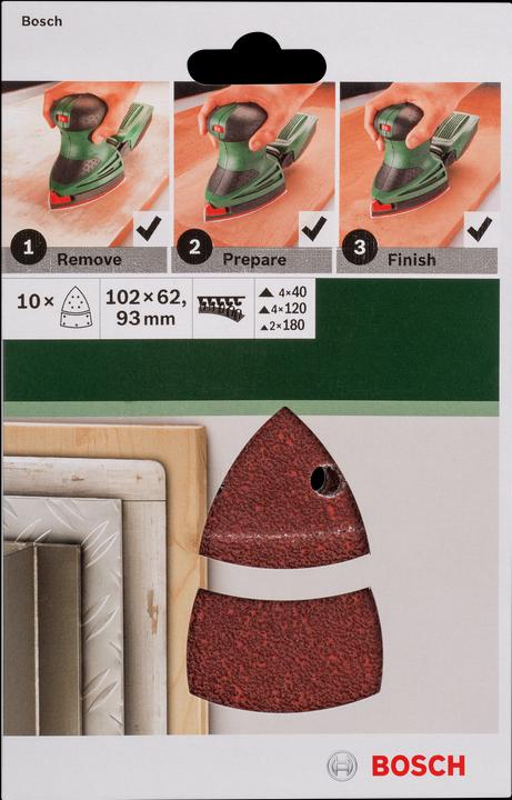 Bosch Zubehör 10tlg. Schleifblatt-Set für Multischleifer K = 40, 120, 180 (40, 120, 180)