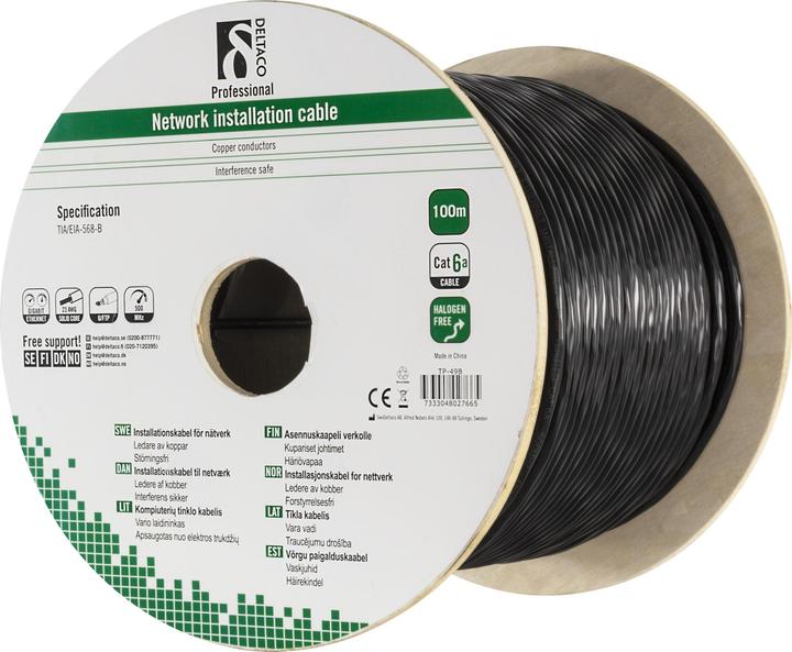 Produktbild Deltaco TP-49B networking cable Black Cat6a U/FTP (STP)