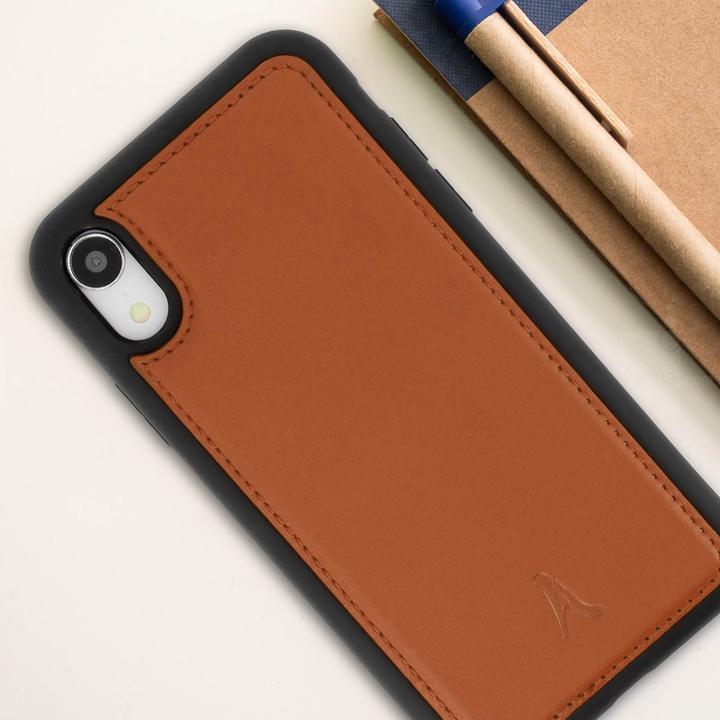 Produktbild Akashi Schutzhülle aus Echtleder stoss- kratzfest für Apple iPhone XR – Kupfer (Apple iPhone XR)