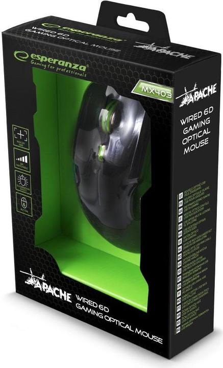 Actual product image Esperanza EGM403G - 5901299925478 EGM403G MX403 APACHE - with cable 6D GAMING Optical mous (Cable)