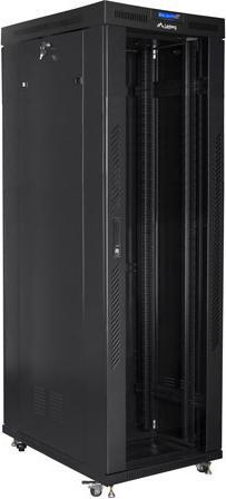 Lanberg SZAFA INSTALACYJNA RACK STOJĄCA 19" 42U 800X1000 CZARNA DRZWI SZKLANE LCD (FLAT PACK) (42 HE, 19 Zoll Rack)