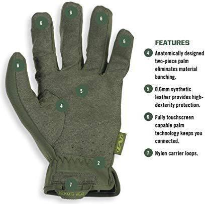 Image du produit Mechanix Wear Gants Mechanix FastFit® Olive Drab, vert size 11 / XL. Poignet gaufré, faux cuir, TrekDry®. (11, XL)