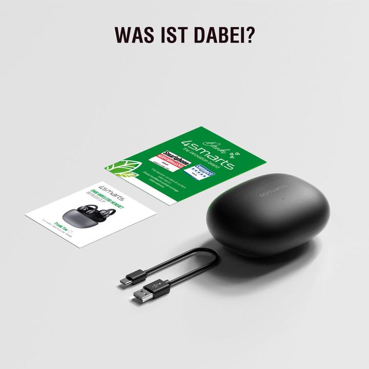 Productafbeelding 4smarts Open-Ear-Kopfhörer SkyBuds Clip Grau, Detailfarbe: Grau (NC, 28 h, Draadloze)