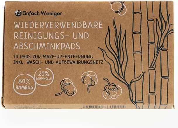 Produktbild Einfach Weniger Wiederverwendbare Abschminkpads aus Bambus Weiss