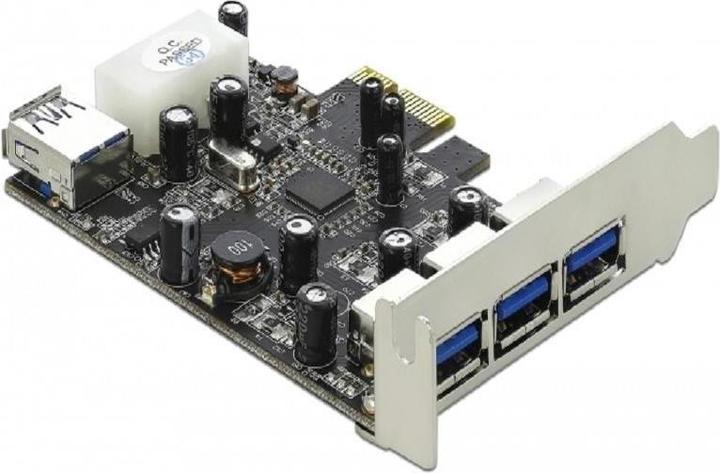 Image du produit Delock Carte PCI-E > 3 x externe + 1 x interne USB 3.0