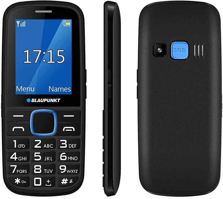 Productafbeelding Blaupunkt BS 04 zwart-blauw ENG (0.03 GB, Zwart, Blauw, Enkele SIM)