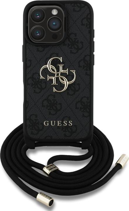 Produktbild Guess 4G Big Logo Cord Stap Crossbody für Apple iPhone 16 Pro - black (Apple iPhone 16 Pro)