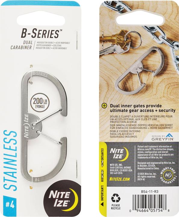 Nite Ize B-Serie Doppelkarabinerhaken Nr. 4