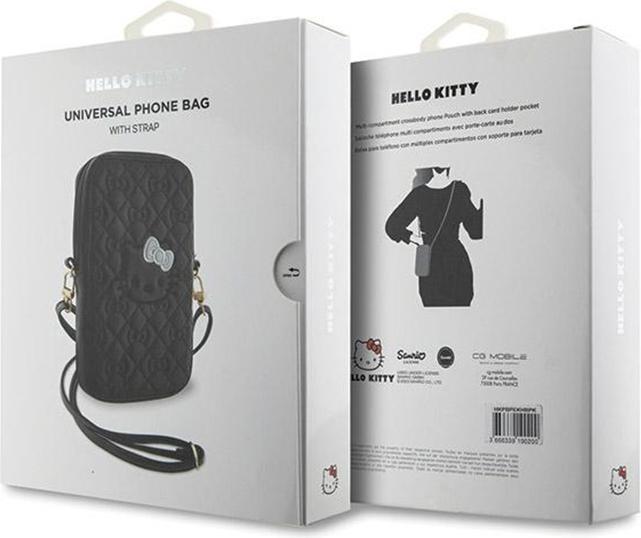 Produktbild Hello Kitty PU Qulited Leather Crossbody Case - black (Apple iPhone 16)
