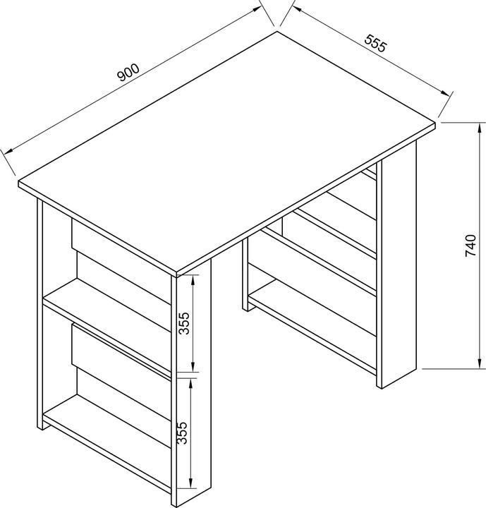 Actual product image VCM Wooden Desk Computer Table Work Desk Office Table Efilo (90 x 56 x 74 cm)