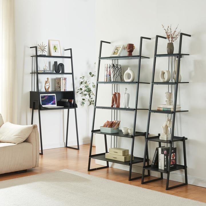 Produktbild En.Casa Möbelset Storfjord 3-tlg. 1x Schreibtisch, 2x Leiterregal