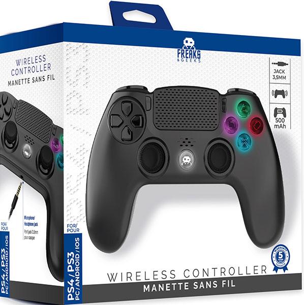 Image du produit Freaks and Geeks Contrôleur sans fil noir V2 (PS4, PS3, PC)