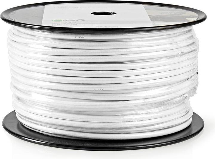 Produktbild Nedis Antennenkabel auf Rolle RG6T 75 Ohm Doppelt geschirmt ECA 100.0 m Koax PVC Weiss Rolle (75 dB, Antennenkabel)