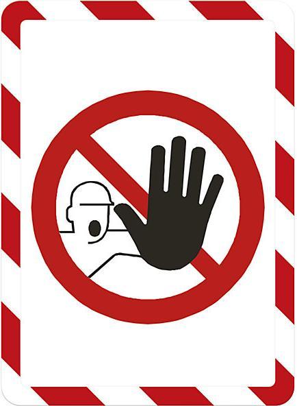 Produktbild Tarifold BIELLA Rahmen-Sichttafel Safety A4 rot/weiss selbstklebend (A4)