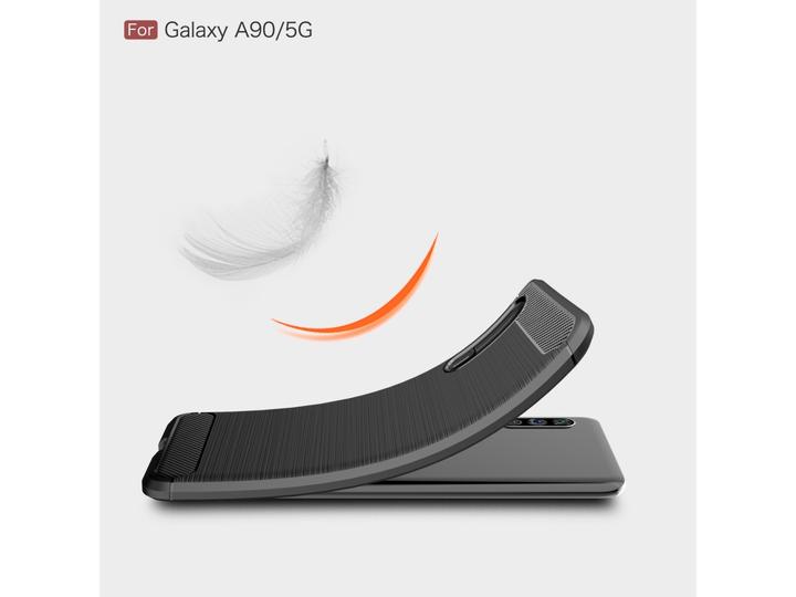 Produktbild Screenguard Samsung Galaxy A90 5G Hülle Carbon Brushed Soft TPU (Samsung Galaxy A90 5G)