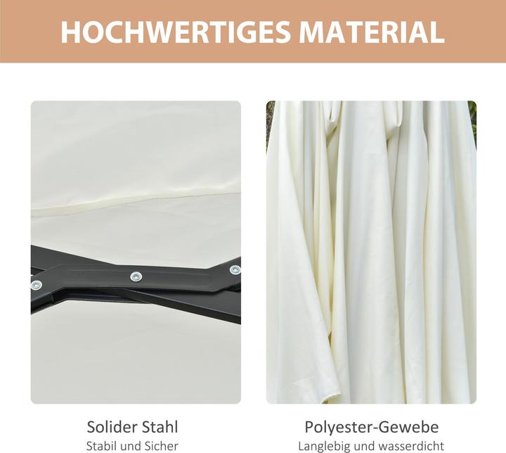 Produktbild Outsunny Sonnenschirm mit Solar-LED-Leuchte (2.65 m)