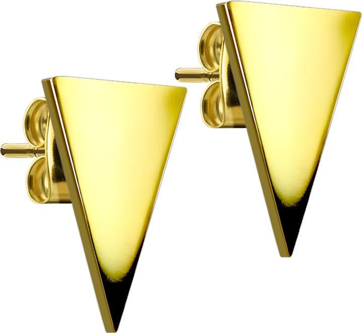 Star Piercing Ohrstecker vergoldet dreieck (Chirurgenstahl 316L, ohne Messing)