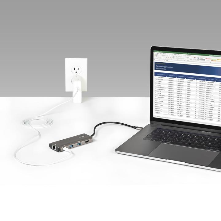 Produktbild StarTech .com USB C Multiport Adapter (USB-C, 3 Ports)